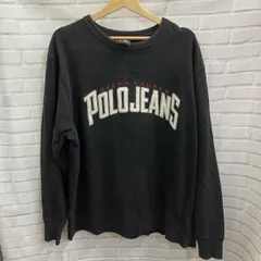 POLO RALPH LAUREN /ポロラルフローレン/POLO JEANS /前V /ロゴスウェット /古着 /スウェット/表記サイズL/ブラック