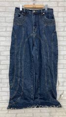 valabasasバラバサス クラッシュフレアフリンジスキニーデニム 30 新品 