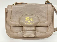 IL BISONTE イルビゾンテ ショルダーバッグ クロスボディバッグ パイソンロゴ レザー グレーベージュ