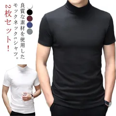 2枚セット！ゴルフウェア ハイネック 半袖 メンズ Tシャツ メンズtシャツ 半袖 モックネック ゴルフtシャツ ストレッチ 無地 モックネックシャツ ハイネックtシャツ トップス カットソー スポー#wunib2619