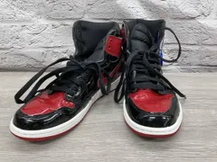 【鑑定済み】NIKE スニーカー Air Jordan 1 High OG Patent Bread 表記サイズ26 ブラック/レッド