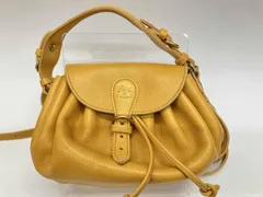 IL BISONTE イルビゾンテ ショルダーバッグ ハンドバッグ 2way イエロー レザー 巾着