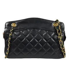 シャネル マトラッセ ショルダーバッグ ラムスキン ブラック レディース  CHANEL  中古 シャネル