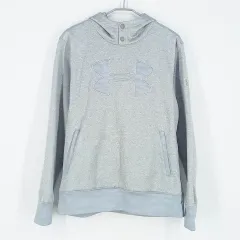 アンダーアーマー メンズ 裏起毛 ビックロゴ フーディー グレー L (HU41762)
