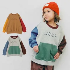 p.premier ロゴ刺繍ポケットトレーナー 長袖 キッズ スウェット トップス 裏毛素材 こども 女の子 男の子 カジュアル 通園 通学