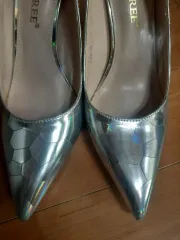 シルバー パンプス ヒール 235 新品