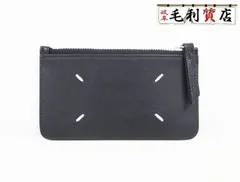メゾンマルジェラ Maison Margiela 4ステッチ ブラック レザー コインカードケース ユニセックス【中古】財布