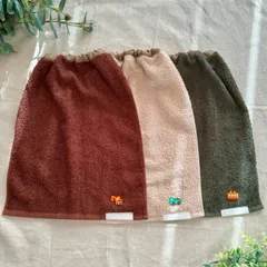 肌に優しい国産綿タオル製おりこうタオルエプロン がんばる働く車3枚セット