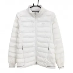 キャロウェイ 中綿ジャケット 白 ロゴシルバー 襟裏起毛  レディース L ゴルフウェア Callaway