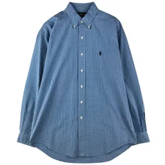 古着 ラルフローレン Ralph Lauren BLAKE 長袖 ボタンダウンチェックシャツ メンズM相当/eaa602357