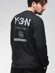 Y-3 (ワイスリー) NEIGHBORHOOD ロゴプリント クルーネック 長袖 Tシャツ