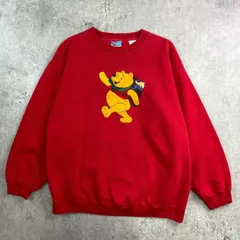 90年代 Pooh ディズニー くまのプーさん キャラクター刺繍 スウェットシャツ レディースL 
