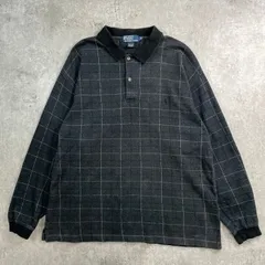 Polo by Ralph Lauren ポロバイラルフローレン ワンポイントロゴ刺繍 チェック柄 長袖ポロシャツ メンズXL 