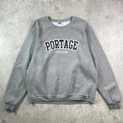 00年代 RUSSELL ATHLETIC ラッセル PORTAGE カレッジプリント リバースタイプ スウェットシャツ メンズL 