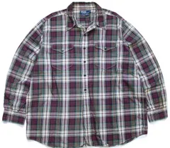 00s ポロ ラルフローレン WOODSMAN WORKSHIRT マドラスチェック コットンシャツ XXL★特大 オールド ワーク ビッグサイズ