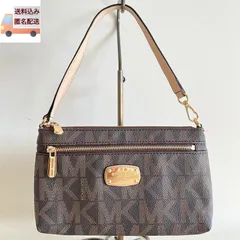 MICHAEL KORS マイケルコース マルチアクセサリーポーチ リストレット ロゴデザイン MK 総柄 ブラウン