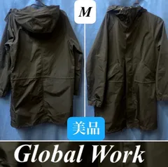 【デザイン必見！】グローバルワーク　ナイロンコート　ブラック　M 一枚あると便利