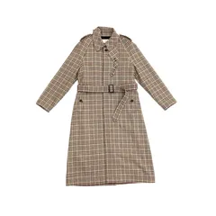 CELINE セリーヌ シングル トレンチ ウール コート チェック柄 ベージュ 38 2M382330D