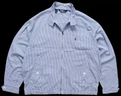 90s USA製 ポロ ラルフローレン G9タイプ ギンガムチェック コットン シアサッカー ハリントンジャケット XL★オールド ビッグサイズ