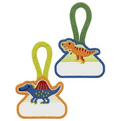 ダイナソー ループ付ワッペン 2個セット アイロン接着 DINOSAURS PICTURE BOOK トライアングル 恐竜 スケーター