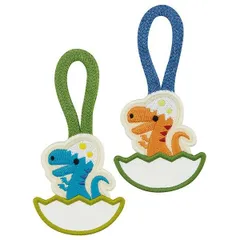ダイナソー ループ付ワッペン 2個セット アイロン接着 DINOSAURS PICTURE BOOK ベビー 恐竜 スケーター