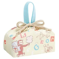 おさるのジョージ ランチ巾着 お弁当袋 ランチバッグ ランチ袋 アルファベット 子供 子ども キッズ キャラクター スケーター
