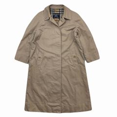 美品 バーバリー ステンカラーコート ノバチェック カーキ L相当 比翼