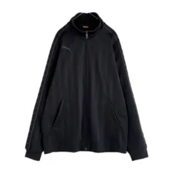 PUMA　トラックジャケット　ジャージ　刺繍ロゴ　ワンポイント　オールブラック