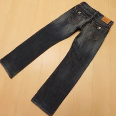 )405★ Leviｓ リーバイス 523 革パッチ ダメージ加工 ユーズド加工 フラップポケット デニムパンツ ジーンズ w30 古着 ★