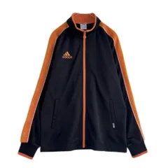 adidas　トラックジャケット　ジャージ　刺繍ロゴ　ワンポイント　オレンジ