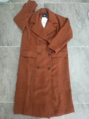 CHUUA ダブル ボタン ロング コート ブラウン