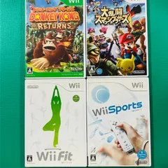 【４点セット】Wii ドンキーコングリターンズ 大乱闘スマッシュブラザーズX おまけ Wii fit Wii sports