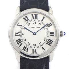 カルティエ Cartier 腕時計 ロンドソロ LM W6700255 ホワイト文字盤 ローマンインデックス デイト SS ブラック アリゲーターレザーベルト クオーツアナログ 【中古】のサムネイル