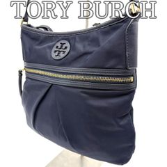 トリーバーチ ショルダーバッグ ナイロン ネイビー 紺 斜め掛け クロスボディ 肩掛け 軽量 普段使い 通勤 旅行 きれいめ 大人可愛い シンプル 中容量 A5収納 ファスナー開閉 外ポケット 高見え Tory Burch