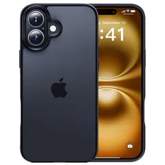 【米軍MIL規格・指紋防止】CASEKOO iPhone 16 用 ケース 耐衝撃 滑り止め 指紋防止 米軍MIL規格 マット仕上げ ストラップホール付き 黄変防止 耐久性 カバー ワイヤレス充電対応 アイフォン 16 用 6.1 インチ ケース(マットブ 0