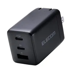 エレコム 充電器 合計65W 3ポート Type-C USB-A USB PD対応 スイング式プラグ採用 ブラック EC-AC10367BK 1