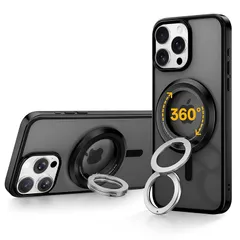 SYNCWIRE MagSafe用スマホリング - 360°回転 マグセーフ リング 両面マグネット バンカーリング 携帯リング 超強力磁気 横/縦置き 折りたたみ 角度調整 簡単取り付け? 2枚メタルリング付 iPhone 0
