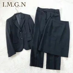 I.M.G.N　ウールスーツセット 黒 セットアップ　パンツ　スカート　オフィス　ビジネス