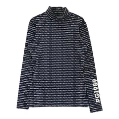 サイズ：0 PEARLY GATES パーリーゲイツ  ハイネック 長袖Tシャツ ロゴ総柄 ネイビー系 [240101572897] ゴルフウェア レディース ストスト