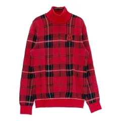 サイズ：1 PEARLY GATES パーリーゲイツ  タートルネック ニット セーター チェック レッド系 [240101581105] ゴルフウェア レディース ストスト