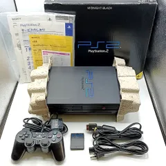 【中古美品】PS2 Playstation2 SCPH-50000 NB ミッドナイトブラック 外箱・説明書付き 本体一式セット メモリ付属 SONY プレステ２
