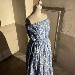 ☆着物リメイク☆ 有松鳴海絞り 浴衣 フレア袖のゆったりワンピ 蜘蛛