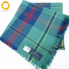 #we ロキャロン LOCHCARRON ストール 緑 青 赤 黄色 チェック ウール 大判 スコットランド製 レディース [972690] k01