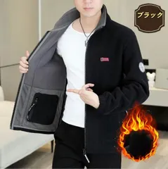 ジャケットフリース メンズ アウトドア キャンプ アパレル ウエア ライナー 軽量 極寒地 上着 長袖 防寒 保温 ブラック