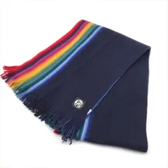 美品 Paul Smith ポールスミス レインボー ウール100％ マフラー ユニセックス ブランド ファッション 服飾 小物 r541