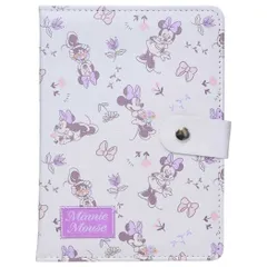 【メール便】ミニーマウス マルチケース お薬手帳ケース フラワーリボンパープル ディズニー 丸眞 薬手帳収納 領収書収納 キャラクター グッズ 