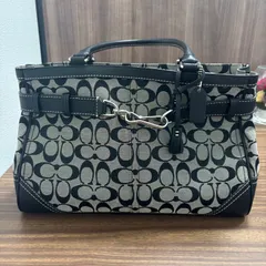 ★ COACH コーチ シグネチャー トートバッグ ハンドバッグ ブラック×グレー