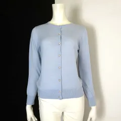 クミキョク 組曲 KUMIKYOKU カーディガン ニット ウール パールボタン 長袖 M 2 ライトブルー 水色