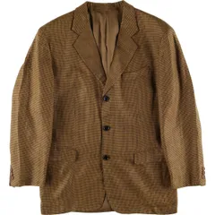 古着 ヒューゴボス HUGO BOSS 千鳥格子柄 リネンテーラードジャケット メンズM相当 ヴィンテージ/eaa589821のサムネイル