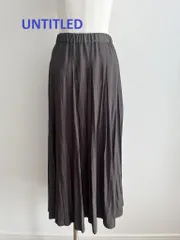 【2024年製】UNTITLED　アンタイトル　[ウエストゴム/洗える] バウダークロスロングスカート　Sサイズ　1　ブラウン　ウエストゴム　裏地あり　定価20,900円　送料込み　6459967